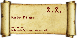 Kele Kinga névjegykártya